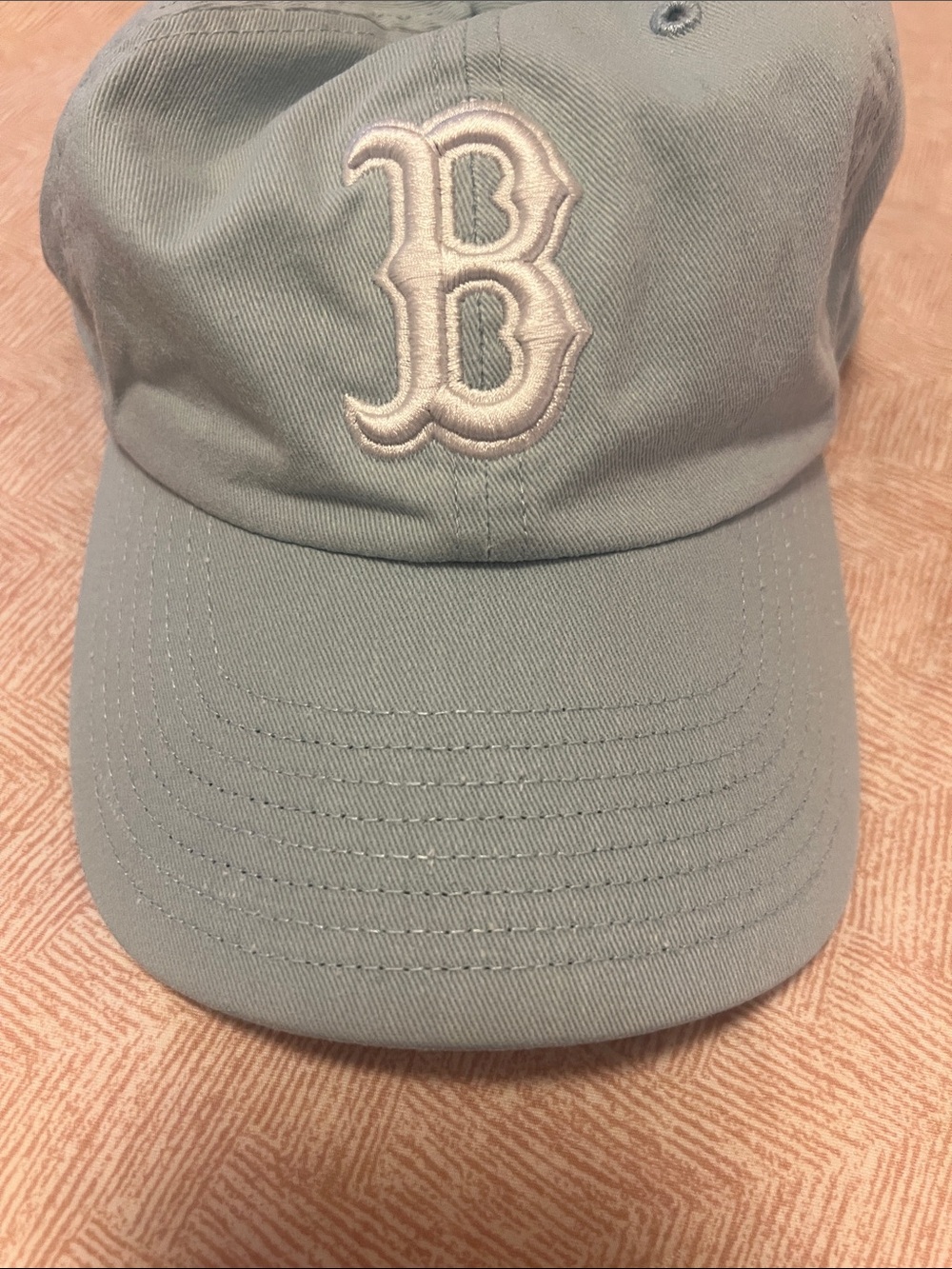 Embroidered 'B' Baseball Cap in Light Sage